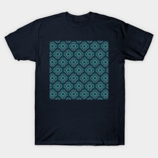 Retro Floral Geometric Tile / Pine Green T-Shirt